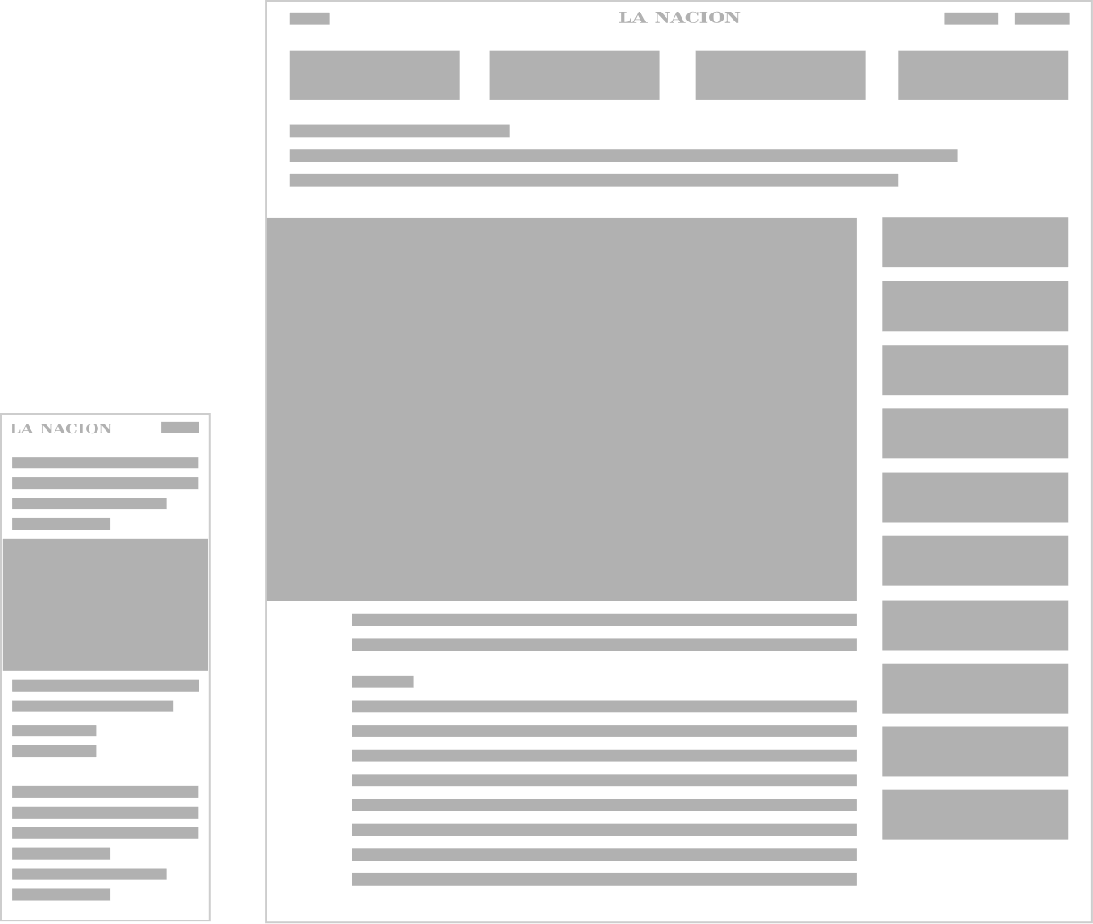 Wiframe de nota Breaking News - último momento