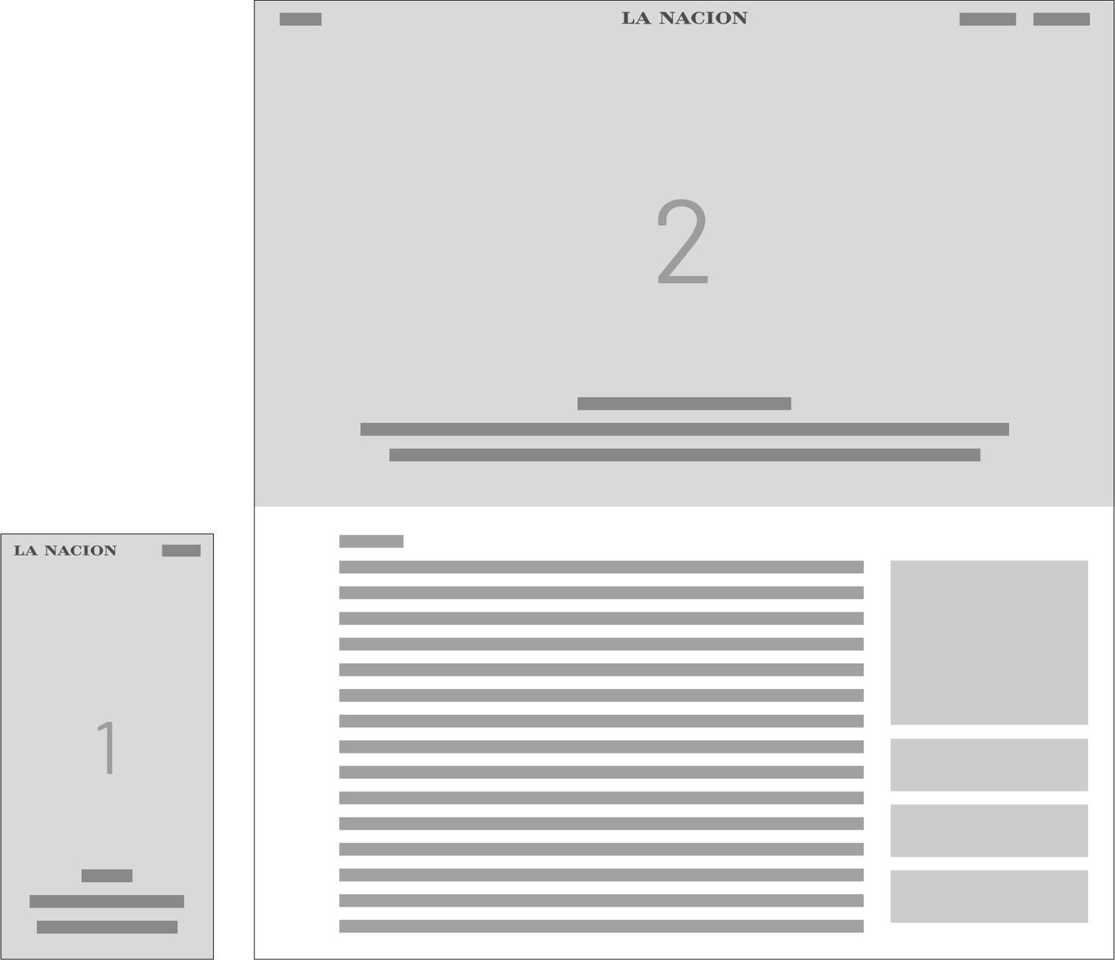 Wiframe de nota Breaking News - último momento